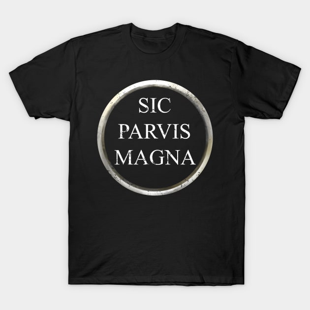 Sic Parvis Magna T-Shirt by RetroVania